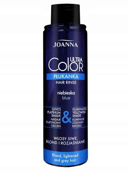 JOANNA ULTRA COLOR SYSTEM PŁUKANKA DO WŁOSÓW NIEBIESKA DO WŁOSÓW SIWYCH, BLOND I ROZJAŚNIANYCH 150 ml