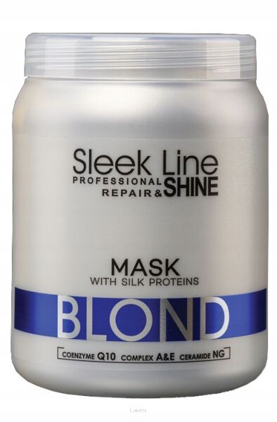 STAPIZ SLEEK LINE  MASKA  Z JEDWABIEM I WYCIĄGIEM Z PESTEK SŁONECZNIKA DO WŁOSÓW BLOND  1000 ml