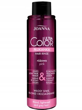 JOANNA ULTRA COLOR SYSTEM PŁUKANKA DO WŁOSÓW RÓŻOWA DO WŁOSÓW SIWYCH, BLOND I ROZJAŚNIANYCH 150 ml