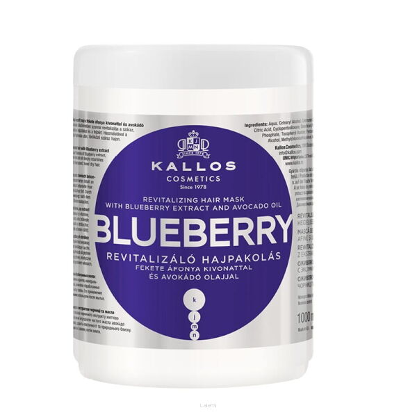 KALLOS  KJMN MASKA BLUEBERRY CZARNA JAGODA 1000 ml