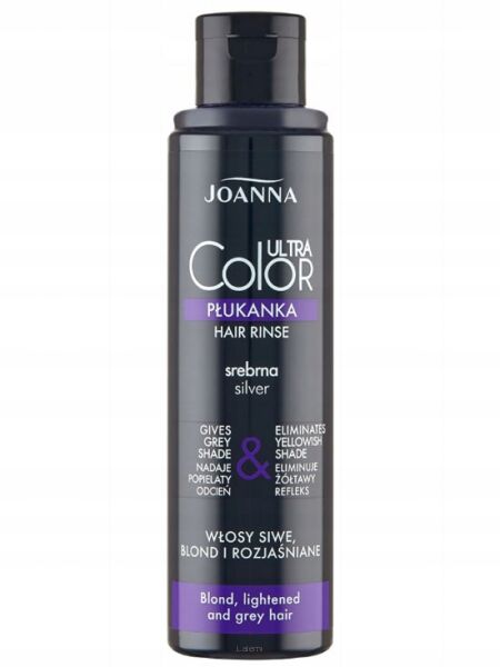 JOANNA ULTRA COLOR SYSTEM PŁUKANKA DO WŁOSÓW SREBRNA DO WŁOSÓW SIWYCH, BLOND I ROZJAŚNIANYCH 150ml