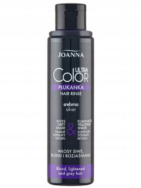 JOANNA ULTRA COLOR SYSTEM PŁUKANKA DO WŁOSÓW SREBRNA DO WŁOSÓW SIWYCH, BLOND I ROZJAŚNIANYCH 150ml